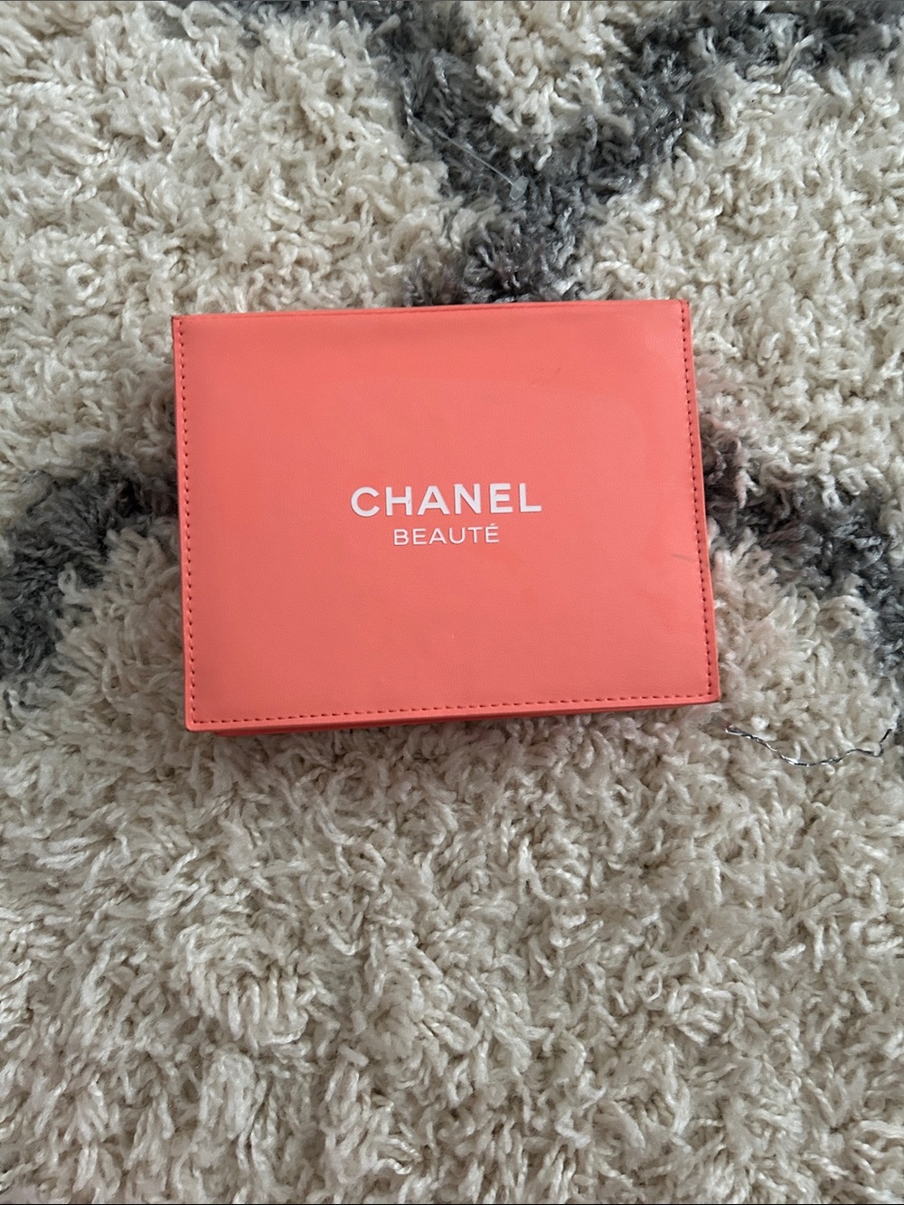 CHANEL Coral Pink Beauté Cosmetic Pouch